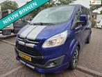 Ford Transit Custom 290 2.0 TDCI L1H1 Sport DC NETTE BUS RIJ, Euro 6, 4 cilinders, Blauw, Leder en Stof
