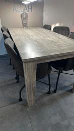 Eettafel met zes stoelen, Zo goed als nieuw, Vijf personen of meer, 150 tot 200 cm, Rechthoekig