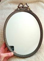 Ovalen spiegel met strik messing, Minder dan 100 cm, Minder dan 50 cm, Ophalen, Ovaal