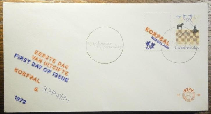 NVPH 166 Korfbal & Schaken - Den Haag 1-6-1978, Postzegels en Munten, Postzegels | Eerstedagenveloppen, Onbeschreven, Nederland