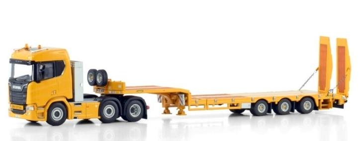 WSI SCANIA R NORMAL + UITSCHUIFBARE DIEPLADER, Hobby en Vrije tijd, Modelauto's | 1:50, Nieuw, Bus of Vrachtwagen, Wsi, Ophalen of Verzenden