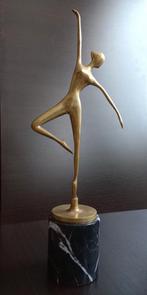 Bronzen beeld abstract vrouw op marmeren sokkel, Antiek en Kunst, Antiek | Koper en Brons, Brons, Ophalen