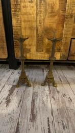 Kerk kandelaars set, Ophalen, Koper of Brons