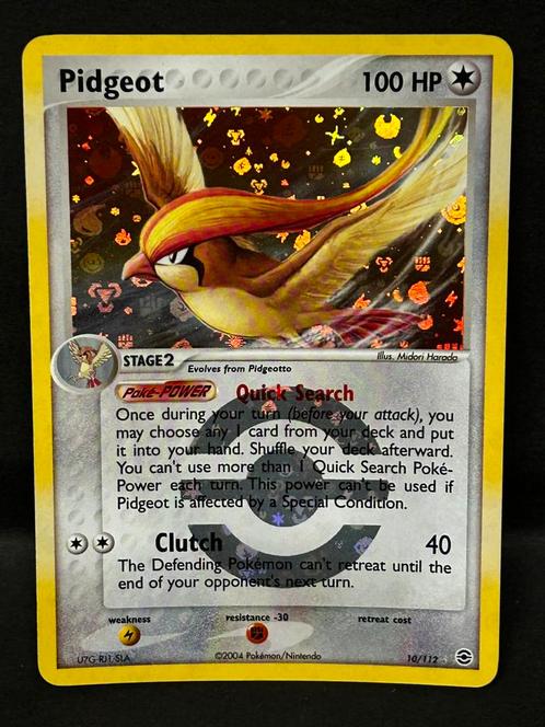 Pidgeot 10 Reverse Holo Fire Red Leaf Grean, Hobby en Vrije tijd, Verzamelkaartspellen | Pokémon, Gebruikt, Losse kaart, Verzenden