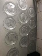 Glazen ronde borden met patroon 12 BORDEN IN TOTAAL, Ophalen, Zo goed als nieuw, Overige typen