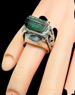 Modernistische Zilveren Design Ring Natuurlijke Toermalijn, Sieraden, Tassen en Uiterlijk, Verzenden, Zilver, Ring