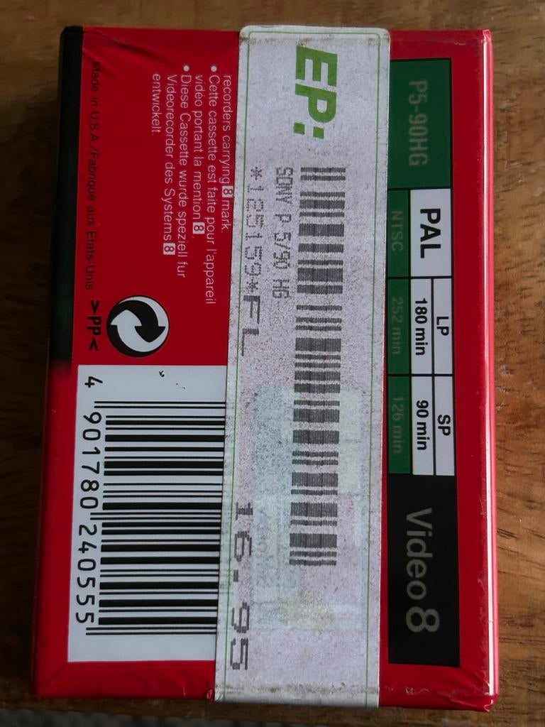Sony Cassette Video Sony Video8 P590HG 90min, Audio, Tv en Foto, Videocamera's Analoog, Ophalen of Verzenden, 8mm, (Video)band