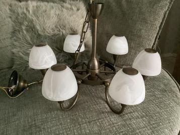 hanglamp glas met metaal kroonluchter lamp + gratis wandlamp beschikbaar voor biedingen