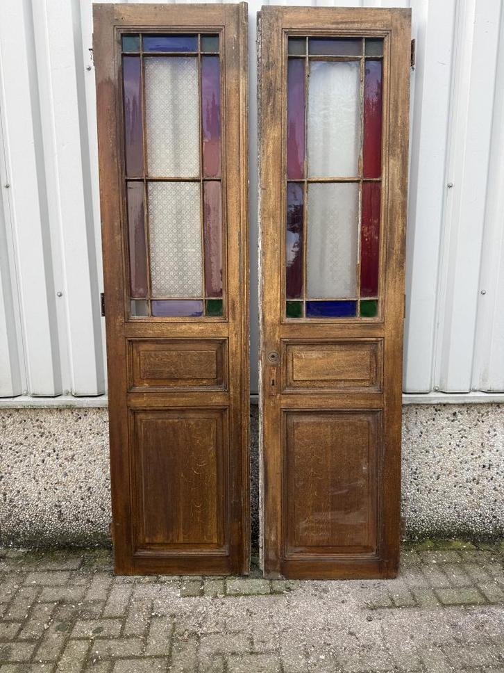 Prachtige antieke ensuitedeuren uit 1870, Doe-het-zelf en Verbouw, Deuren en Horren, Zo goed als nieuw, Binnendeur, 215 cm of meer