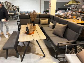 Lounge Dining Tuinset 5-delig Donkergrijs beschikbaar voor biedingen