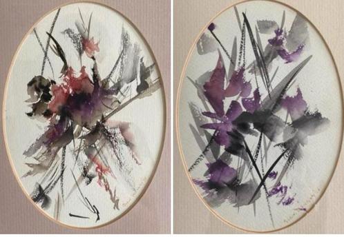 2 vintage AQUARELLEN van Ger. van Leeuwen, Antiek en Kunst, Kunst | Schilderijen | Klassiek, Ophalen of Verzenden