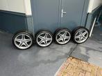 Originele Mercedes AMG Velgen R18 runflat banden 7.5J ET52, Auto diversen, Ophalen of Verzenden, Gebruikt