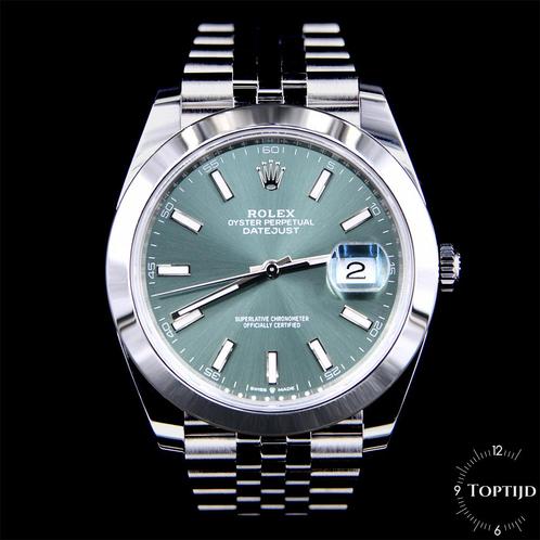 Rolex Datejust 41 Mint Green dial 126300 NEW Fullset 10-2024, Sieraden, Tassen en Uiterlijk, Horloges | Heren, Nieuw, Polshorloge