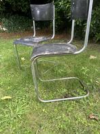 Vintage buisstoelen, waarschijnlijk Gispen productie na 1946, Huis en Inrichting, Stoelen, Ophalen, Gebruikt, Twee, Zwart