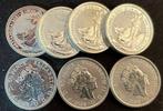 7 x Zilveren Troy ounce brittania’s - Kangero, Postzegels en Munten, Edelmetalen en Baren, Ophalen of Verzenden, Zilver
