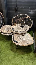 Luxe versteend houten salontafel | 1, 2 of 3-delig, Ophalen of Verzenden, Nieuw