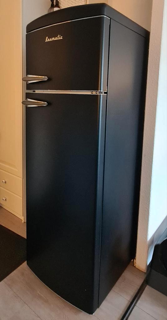 Zwarte Baumatic Koelkast - Retro Design, Witgoed en Apparatuur, Koelkasten en IJskasten, Gebruikt, Met vriesvak, 150 tot 200 liter
