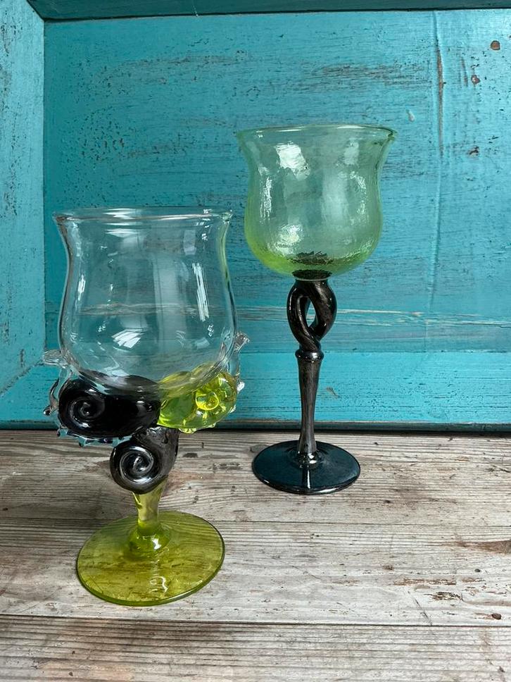 Mondgeblazen glazen Glasblazerij Leerdam, Verzamelen, Glas en Borrelglaasjes, Zo goed als nieuw, Overige typen, Ophalen of Verzenden