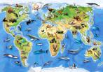 Wereldkaart vlies behang dieren VOORRAAD KORTING 254x184 cm, Kinderen en Baby's, Kinderkamer | Inrichting en Decoratie, Verzenden