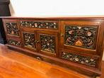 Oosters dressoir met houtsnijwerk, Ophalen, Gebruikt, 150 tot 200 cm, Teakhout