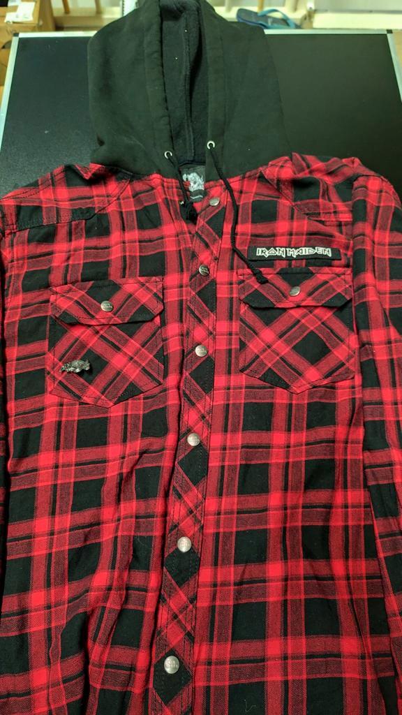 Iron Maiden - NotB gelimiteerde hooded houthakkers hemd., Kleding | Heren, T-shirts, Zo goed als nieuw, Overige maten, Zwart, Verzenden