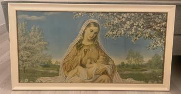 Maria met Jezus - Schilderij met lijst beschikbaar voor biedingen