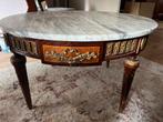 Klassieke ronde salontafel met marmeren blad, Huis en Inrichting, Ophalen, Gebruikt, 50 tot 100 cm, Rond