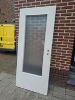 Opdekdeur met glas, Doe-het-zelf en Verbouw, Deuren en Horren, Ophalen, Gebruikt, 80 tot 100 cm, Binnendeur