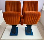 Set van 2 oranje bioscoopstoelen., Huis en Inrichting, Fauteuils, Ophalen, Gebruikt, Minder dan 75 cm, 100 tot 125 cm