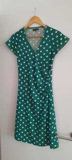 King Louie jurk,  polka dot, groen/ecru. Maat S, ZGAN!, Maat 38/40 (M), Ophalen of Verzenden, Zo goed als nieuw, Knielengte