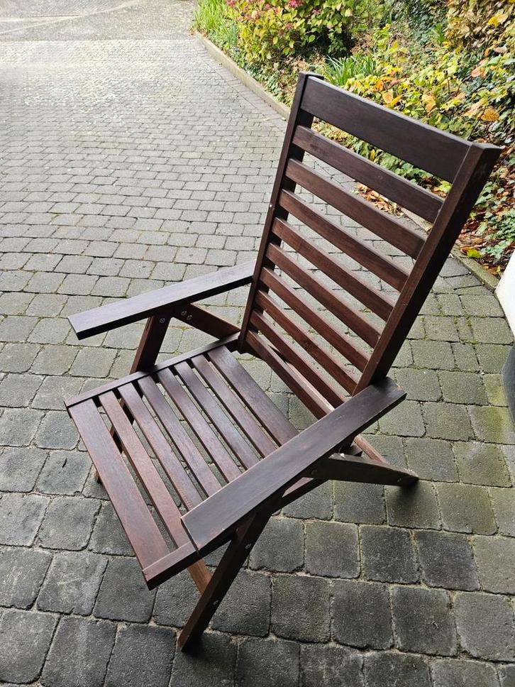 4 Houten Tuinstoelen - Inklapbaar Ikea Applaro, Tuin en Terras, Tuinstoelen, Gebruikt, Hout, Inklapbaar, Ophalen