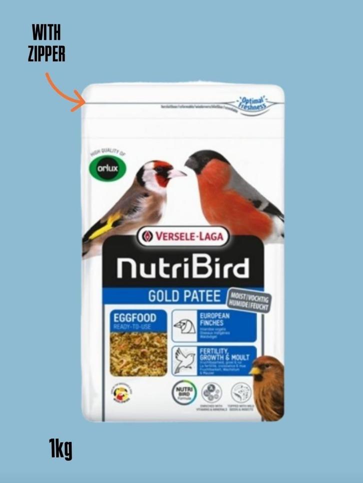 NEW Nutribird Gold Patee Inlandse Vogels 1kg (Met ritssluiti, Dieren en Toebehoren, Vogels | Toebehoren, Nieuw, Eten en Drinken