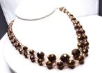 Prachtig vintage collier, Verzenden, Gebruikt, Bruin, Overige materialen