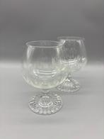 Set geslepen kristallen cognacglazen 2 stuks, Antiek en Kunst, Antiek | Glas en Kristal, Ophalen of Verzenden
