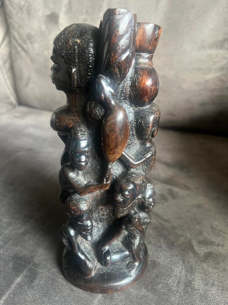 Vintage Massief Houten Beeld Afrika Jaren ‘50 Handgesneden., Ophalen of Verzenden