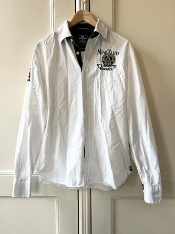 New Zealand Auckland overhemd heren wit/blauw, maat M beschikbaar voor biedingen