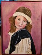 Meisje op canvas 60 x 80 cm onvl baklijst, Antiek en Kunst, Kunst | Schilderijen | Klassiek, Ophalen