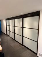 Schuifdeur zwevend zwart melkglas, Ophalen, 120 cm of meer, Binnendeur, Zo goed als nieuw