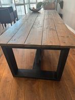 Eettafel L250xB100 cm / zwart onderstel met 2x kruis, Ophalen, Gebruikt, 200 cm of meer, 50 tot 100 cm