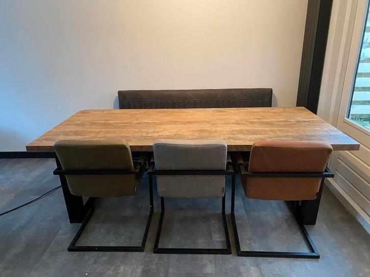 Eetbank met 3 stoelen van Haco (maart 2021), Huis en Inrichting, Tafels | Eettafels, Gebruikt, 150 tot 200 cm, 200 cm of meer