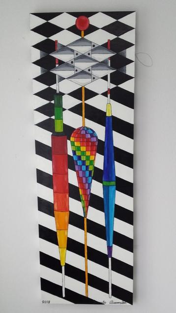 Olieverf Schilderij - Dobbers - 50x150cm beschikbaar voor biedingen