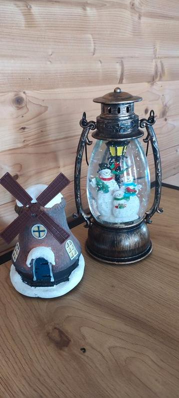 Sneeuwbol lantaarn & Windmolen decoratie beschikbaar voor biedingen