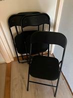 4 Inklapbare Stoelen - Zwart, Huis en Inrichting, Ophalen, Gebruikt, Zwart, Inklapbaar