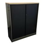 Ahrend Roldeurkast Antraciet Zwart Ahorn B-Keus, Huis en Inrichting, Kasten | Roldeurkasten en Archiefkasten, Gebruikt, 100 tot 150 cm