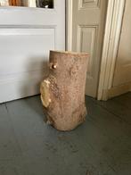 Boomstam bijzettafel 50 cm hoog, Ophalen, Zo goed als nieuw, Rond, Minder dan 55 cm