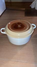 Le Creuset braadpan stoofpan wit & creme 24cm, Ophalen of Verzenden, Gebruikt, Gietijzer, Koekenpan of Braadpan