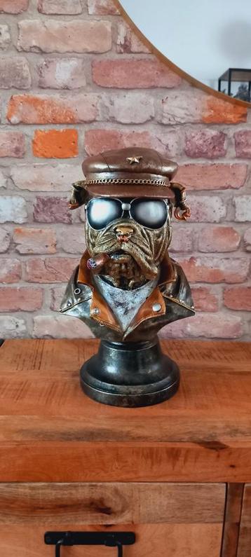 Grote 36cm Bulldog met Cigaar Buste Beeld🌹SALE VERKOOP🌹 beschikbaar voor biedingen