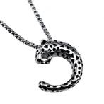 60cm x 3mm Jasseron Ketting + Panterkop Hanger Unisex RVS, Birgitta-Gracht 33, 6465 EL Kerkrade, Nederland, Verzenden, Nieuw, Esde2