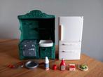 Sylvanian families groene kast/witte koelkast, Verzamelen, Poppenhuizen en Toebehoren, Ophalen of Verzenden, Zo goed als nieuw