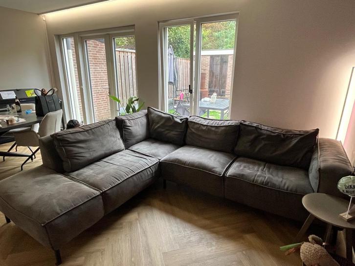 Hoekbank links - Haco - grijs, Huis en Inrichting, Banken | Complete zithoeken, Gebruikt, Stof, Ophalen